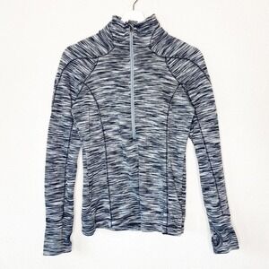 Columbia Half Zip Black and Gray Thumbhole Sleeve Pullover S